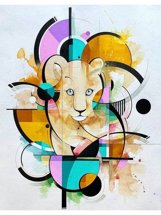 Art KiNa Картина по номерам 40х50 Абстрактный лев, 40x50, фото 2