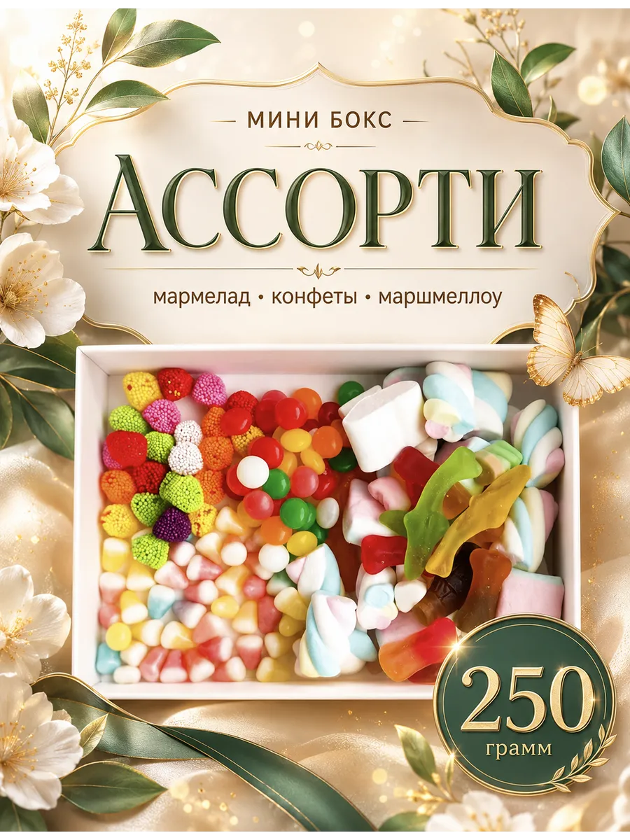 Мармелад ассорти мини бокс 250 г,сладкий подарочный набор