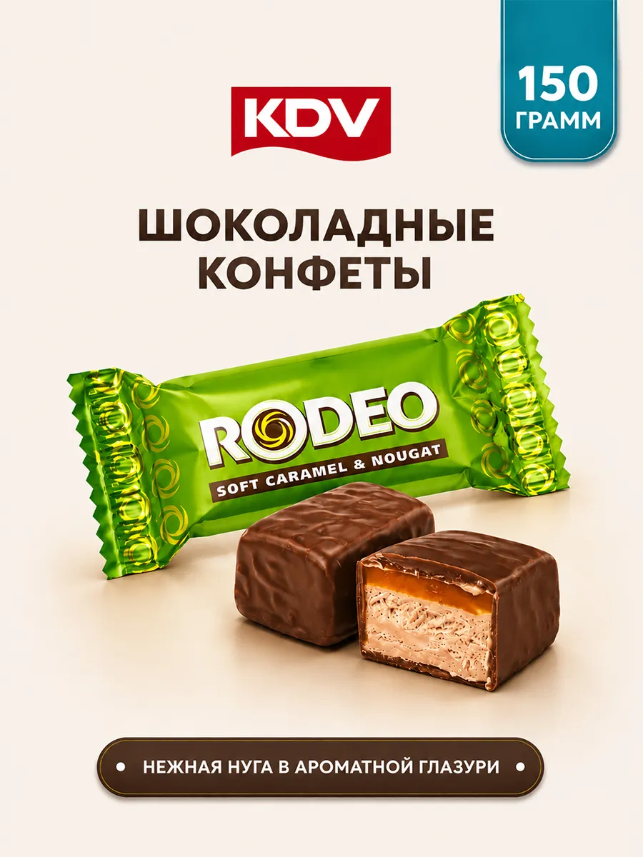 Конфеты шоколадные Родео с нугой и карамелью