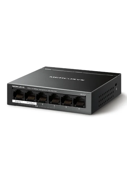 Mercusys Коммутатор MS106LP 6 ports 4 ports PoE+ 10 100Mbps, вариант, фото 5