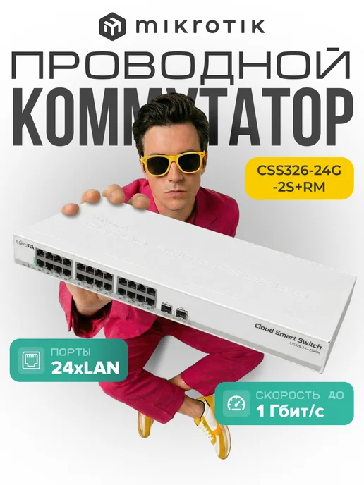 Mikrotik Коммутатор CSS326-24G-2S+RM, вариант