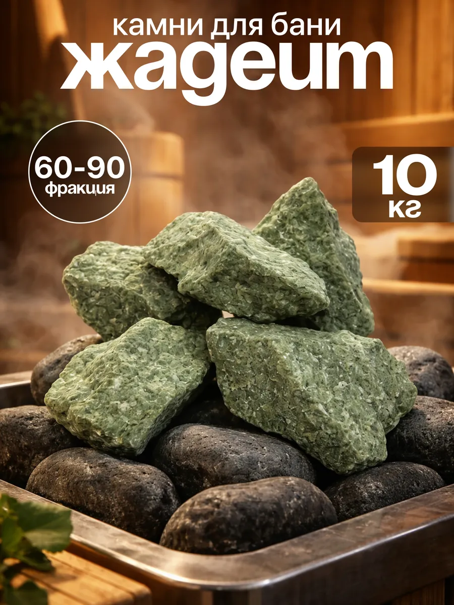 Жадеит для бани колотый 10 кг