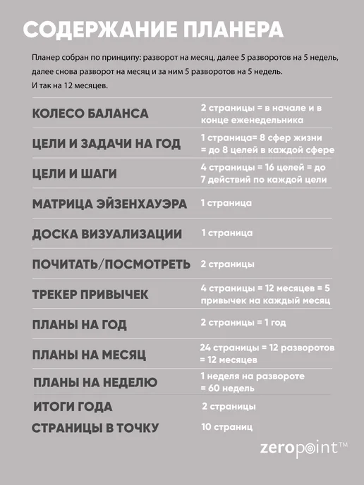 Zero Point Планер ежедневник недатированный маленький А6, коричневый, фото 8