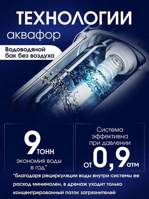 Аквафор Обратный осмос Морион DWM-202SN Pro с насосом, синий, фото 4