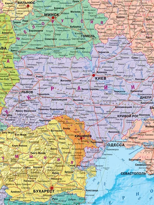 Атлас Принт Карта Европы настенная географическая 1,43х1,02 м, 2026 год, 1.43x1.02 м, 1,02 м, фото 3