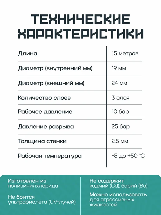 ForPlast Шланг поливочный Garden 3 4" (19 мм) 15м, вариант, фото 3