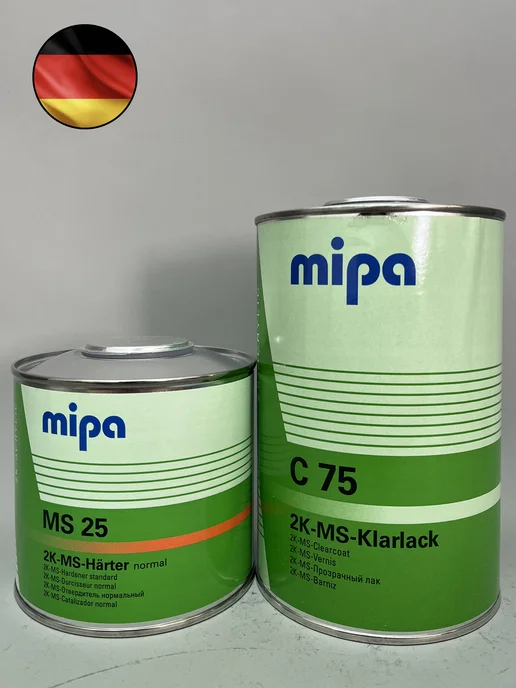 mipa Лак акриловый C75 MS с отвердителем MS25 normal 1,5л, 1,5 л