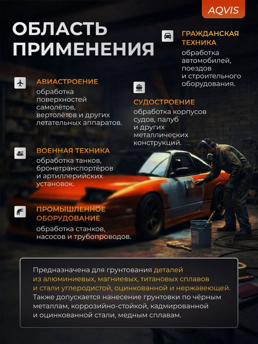 АКВИС Грунтовка АК-070 по черным металлам и медным сплавам, 0.8кг, 800 г, фото 2