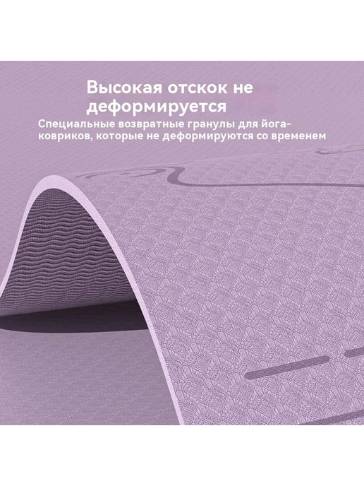 Коврик для йоги Дымка синий 183*80cm, 183x80, синий, фото 4