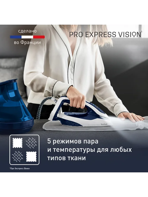 Парогенератор с умной подсветкой Tefal Pro Express Vision GV9812E0, синий, фото 3