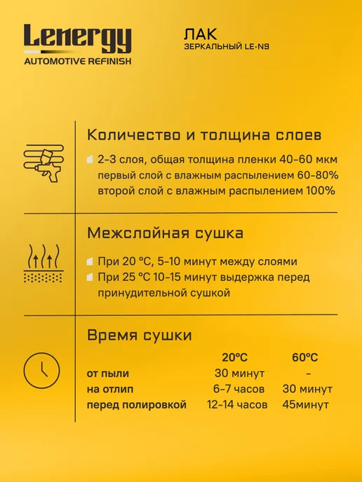 LENERGY Лак автомобильный зеркальный + БЫСТР отв, комплект 3л, 3 л, фото 4