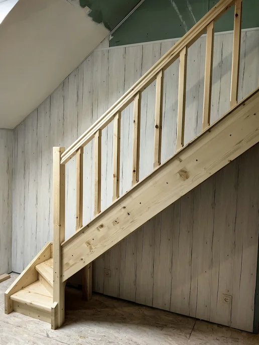 StairShop Лестница деревянная межэтажная проем 770х2080 мм (правая), 950x3260 мм, фото 5