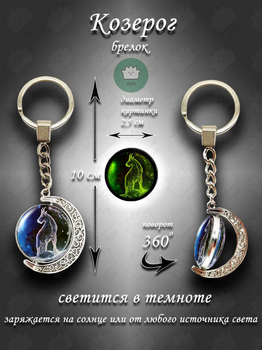 Брелок для ключей знак зодиака Козерог 360 фиолетовый