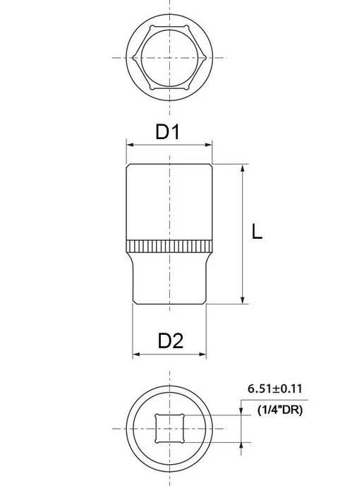 THORVIK Головка торцевая 1 4" 6 мм, FS01406, серый, фото 4