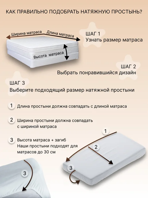 DOBRO HOME Простыня натяжная 100% хлопок, белый, фото 3