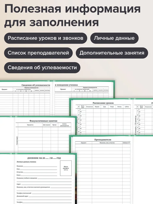 Brauberg Дневник школьный для девочек мальчика 1-11 класс твердый 40л, 40 л, фото 3