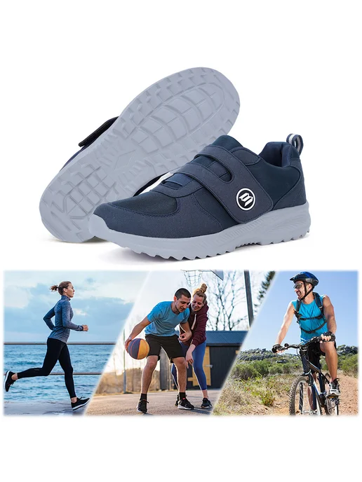 Диабетические обувь Slip-On ортопедическая нескользящая для, синий, фото 2