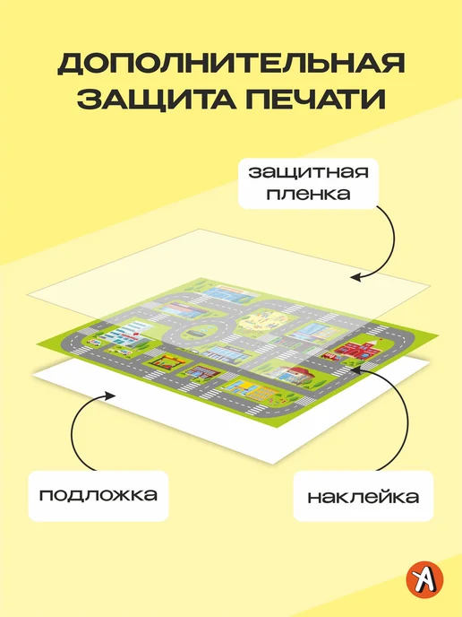 Наклейка детская на пол Дорога, серый, фото 3