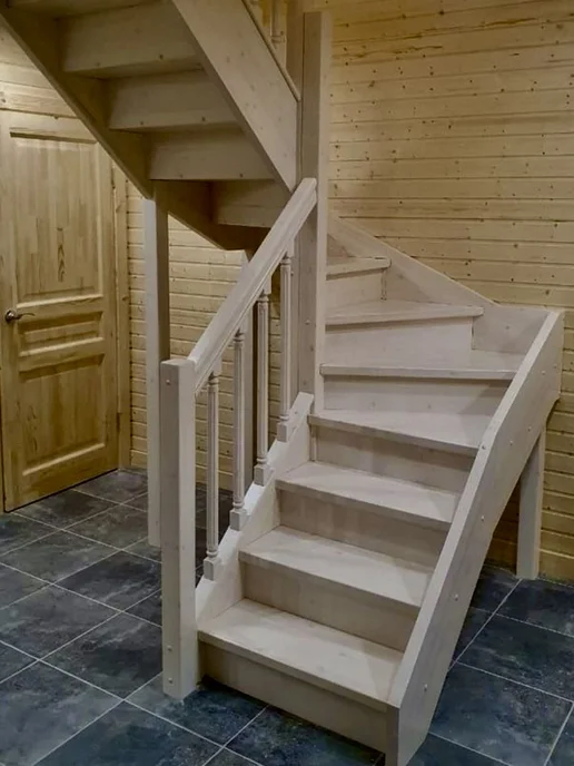 StairShop Деревянная лестница для дома проем 1840х1880 мм (левая), 1840x1880 мм, фото 7