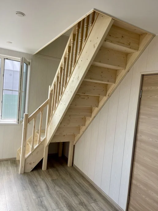 StairShop Лестница деревянная межэтажная проем 880х2710 мм левая, 1400x2340 мм, фото 7