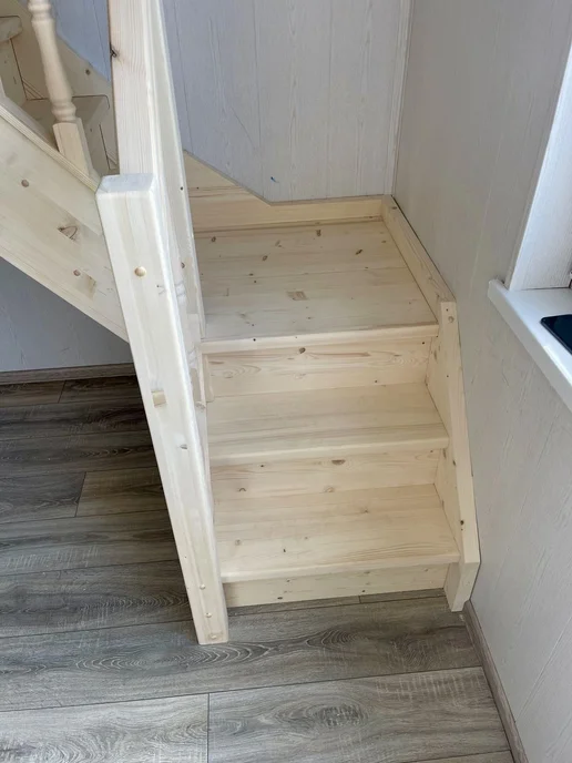 StairShop Лестница деревянная межэтажная проем 770х2447 мм (левая), 1100x2077 мм, фото 8
