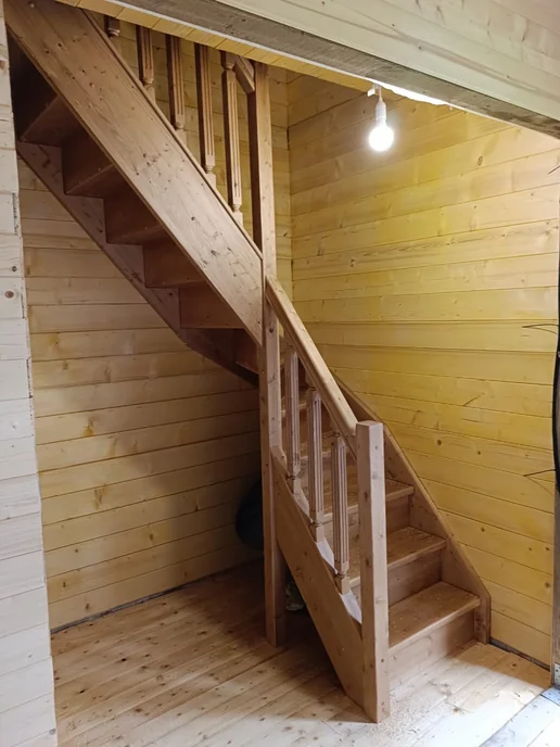StairShop Лестница деревянная межэтажная проем 1340х1340 мм (левая), 1150x1525 мм, фото 7