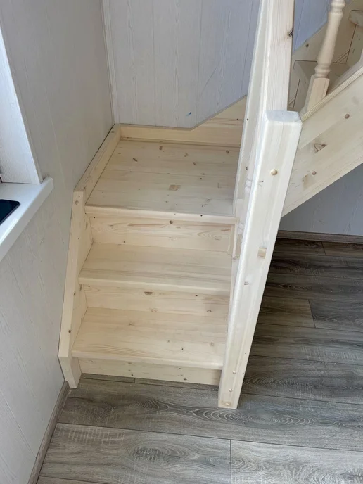 StairShop Лестница деревянная на второй этаж проем 1100х2077 мм правая, 1100x2077 мм, фото 7