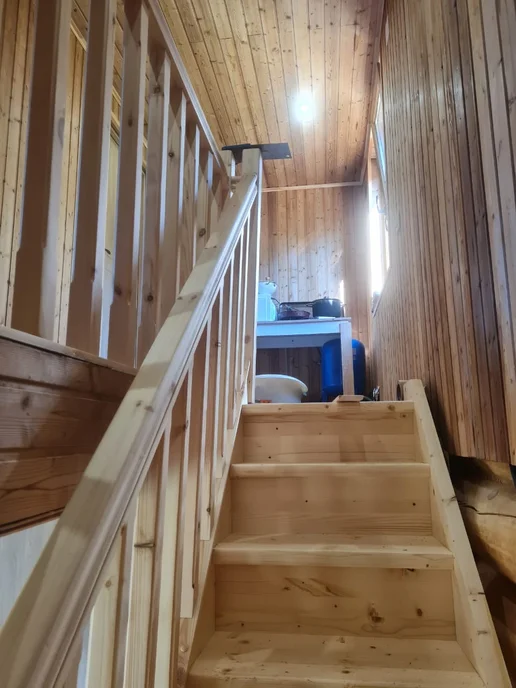 StairShop Лестница деревянная межэтажная проем 770х2447 мм (левая), 950x3030 мм, фото 7