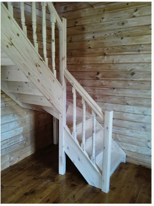 StairShop Лестница деревянная межэтажная проем 1340х1340 мм (левая), 770x2080, фото 6