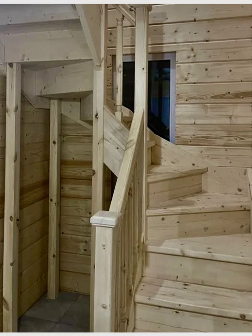 StairShop Лестница деревянная межэтажная проем 1490х1525 мм (левая), 1490x1710 мм, фото 8