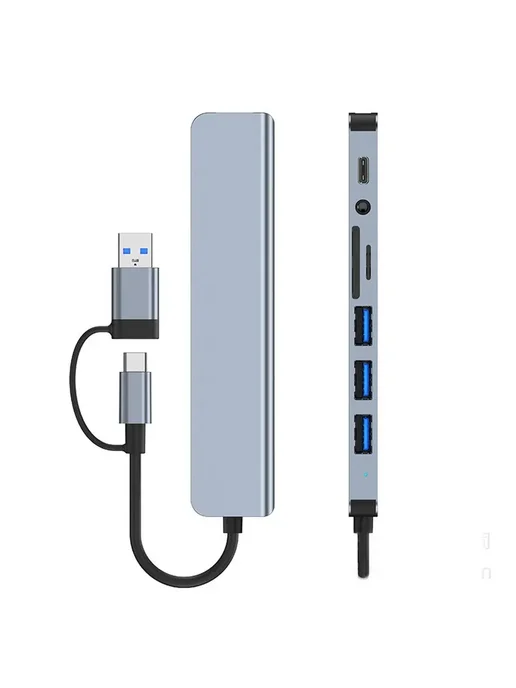 rudostantix Разветвитель USB-Hub 3.0 картридер для ноутбука, серый, фото 7