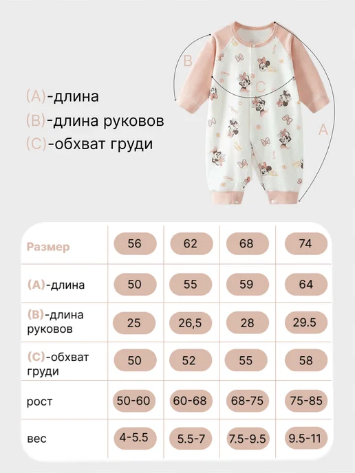 Комбинезон нательный для малыша, розовый, фото 4