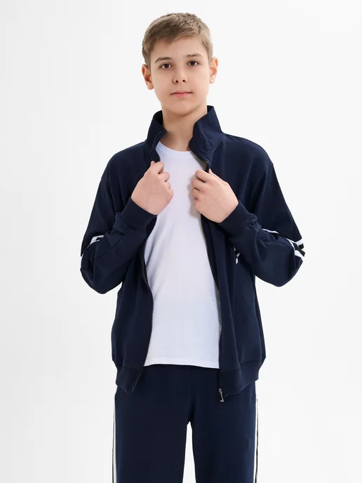 H/A fashion Спортивный школьный костюм без начеса, синий, фото 2