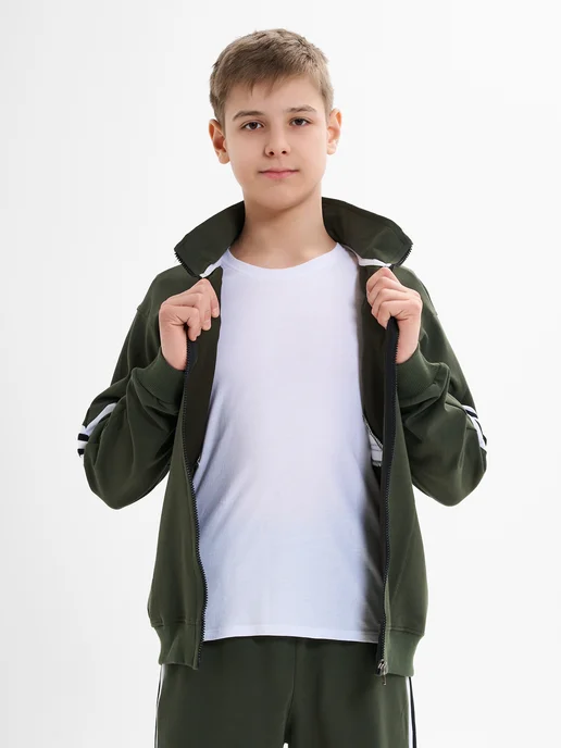 H/A fashion Спортивный школьный костюм без начеса, зеленый, фото 2