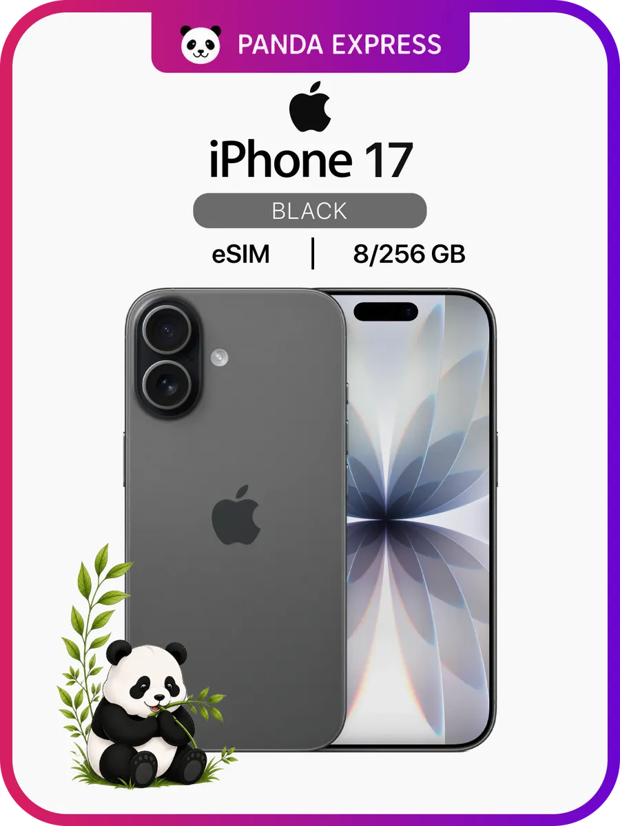 Apple Смартфон iPhone 17, 8 256GB, Black, eSIM