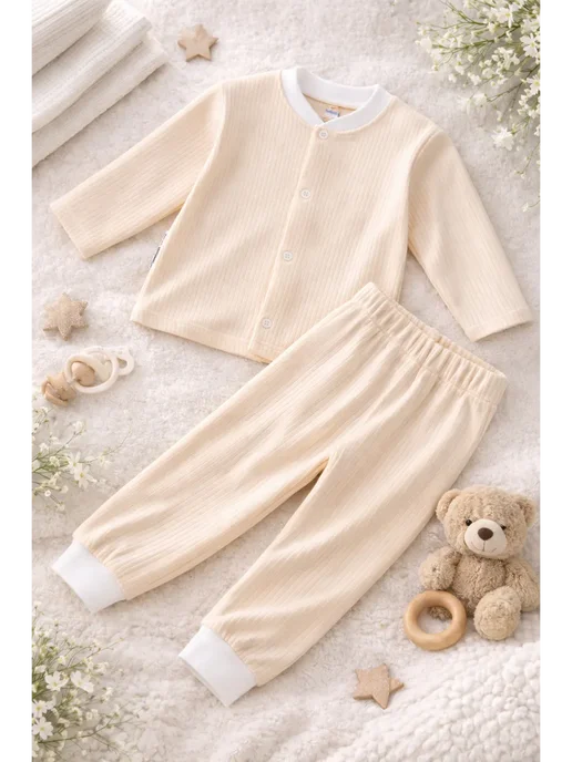 JorBaby Распашонка кофточка на кнопках с брючками, оранжевый, фото 3