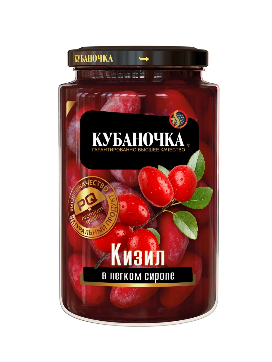 Кизил в легком сиропе, 540 гр