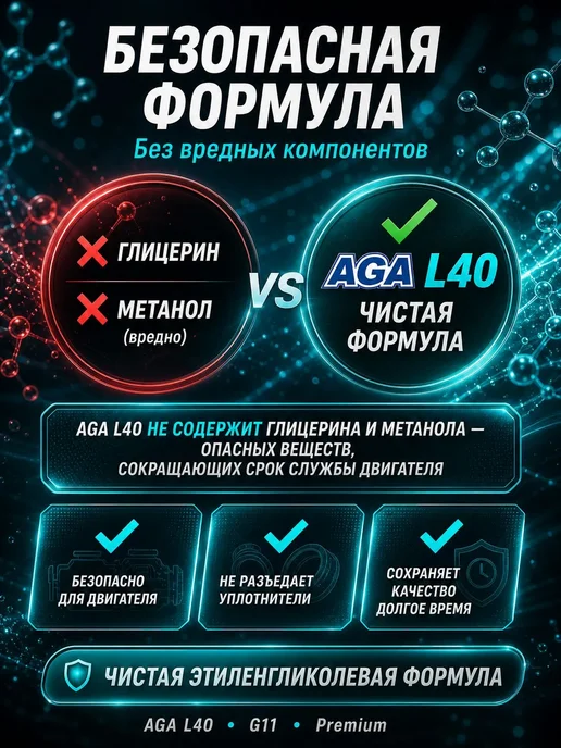 AGA антифризы Антифриз сине-зеленый (-40 +115) G11 готовый 1 кг, 1 кг, фото 4