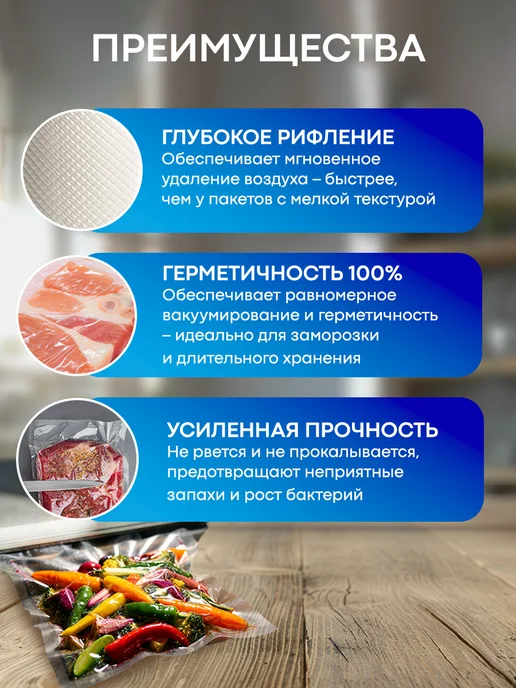 ELEBOX Пакеты для вакууматора рифленые 25х35 см 100 шт, 25x35 см, 100 шт, фото 2