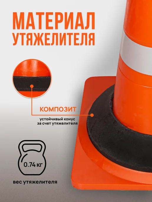 Конус дорожный светоотражающий КС - 2.8.0 5 шт, 5 шт, фото 4