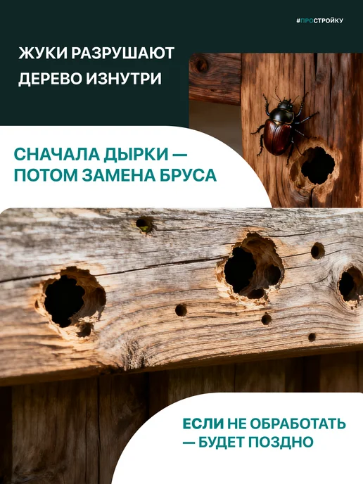 Prosept Антижук для древесины от короеда, жуков древоточцев 5 л, 5 л, фото 2
