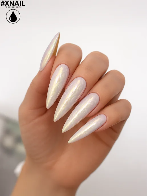 XNAIL PROFESSIONAL Гель-лак жемчужный перламутр с эффектом втирки и текстуры, розовый, фото 4