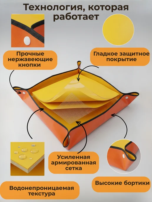 Многофункциональный коврик для дома, оранжевый, фото 3