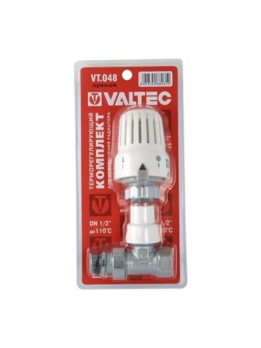Valtec Клапан с термостатической головкой прямой 1 2" VT.048.N.04, белый