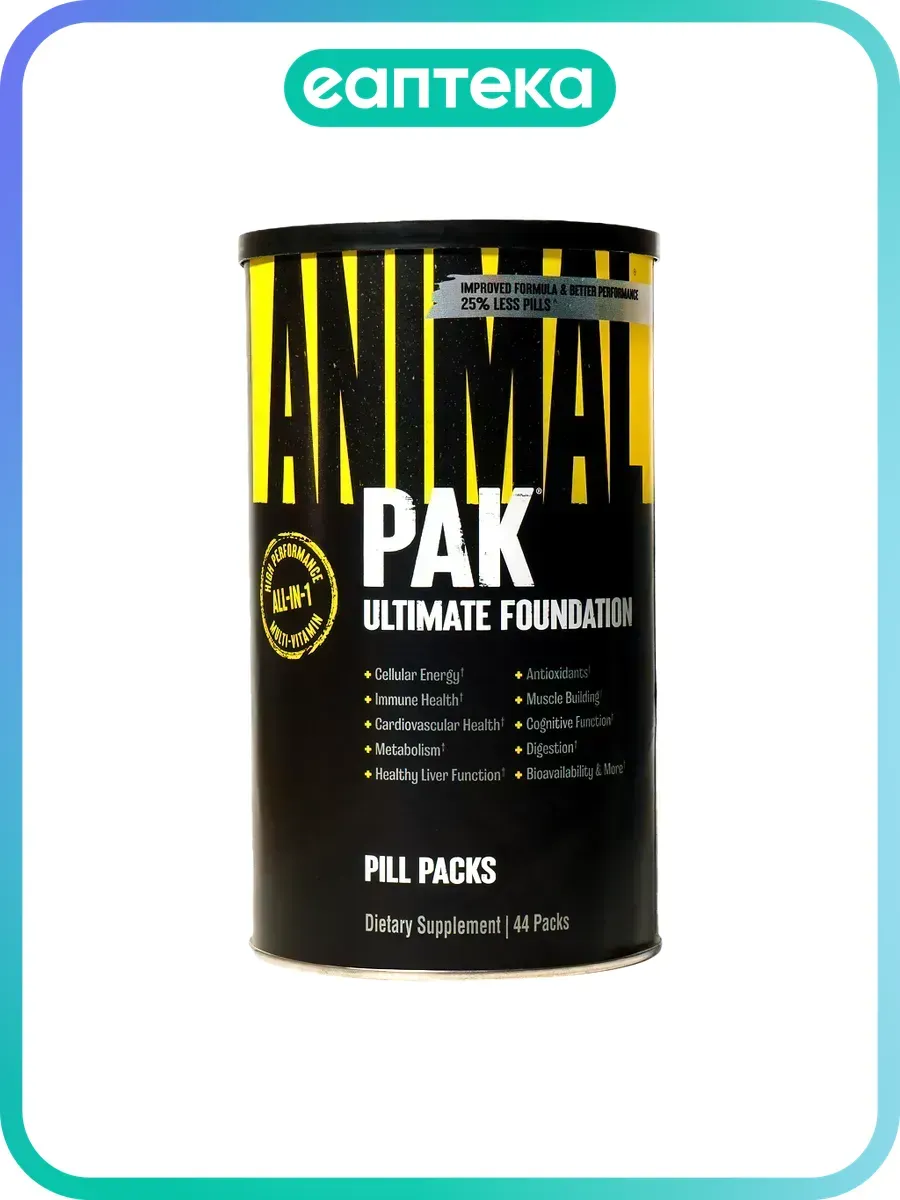 Энимал Пак / Animal Pak Витаминно-минеральный комплекс пакетики по 8 таблеток 1 уп