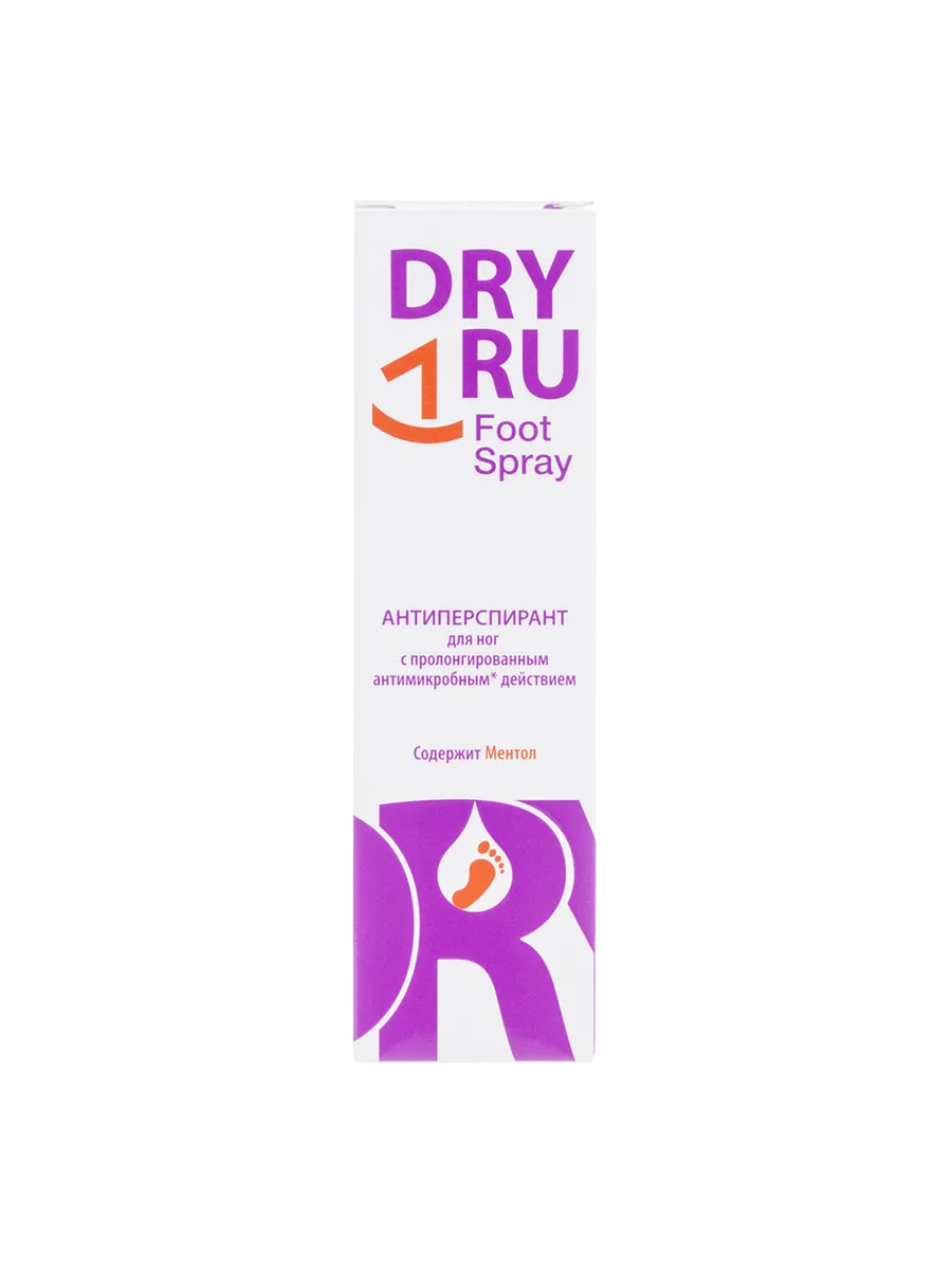 Драй ру (DRY RU) Фут спрей для ног от потооделения с пролонгированным антимикробным действием 100 мл 1 шт