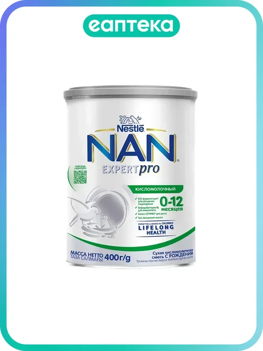 NAN NAN ExpertPro Cухая кисломолочная смесь с 0-12 мес 400 г 1 ш…, 400 г