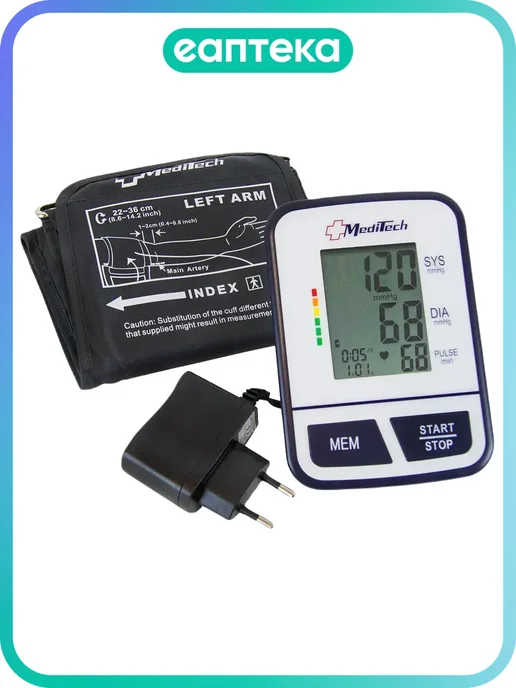 MEDITECH Тонометр автоматический МТ-30, с адаптером электронный, 1 шт