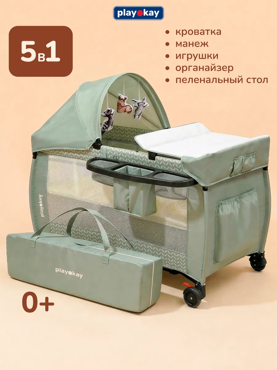 Кроватка манеж для новорожденного детская 0+