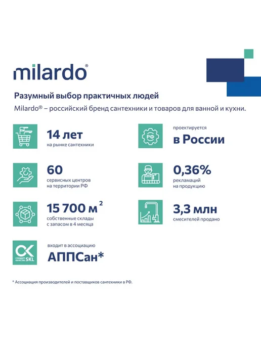 Milardo Смеситель для ванны с длинным изливом, серый, фото 4
